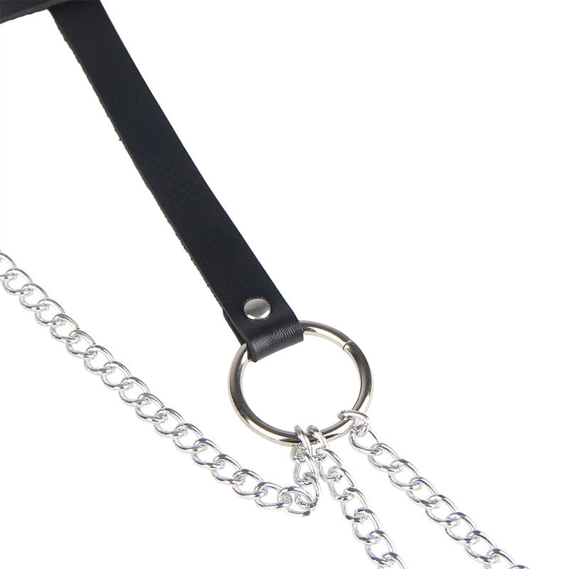 SUBBLIME – LEDER-RINGKETTENGÜRTEL SCHWARZ, EINHEITSGRÖSSE