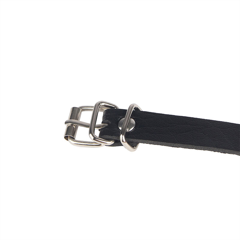 SUBBLIME - CINTURA CON ANELLO IN PELLE NERA TAGLIA UNICA