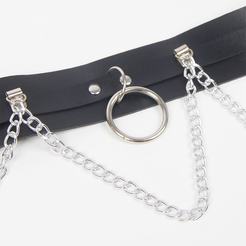 SUBBLIME - GÜRTEL UND STRUMPFHALTER MIT RINGEN UND KETTENDETAIL EINE GRÖSSE