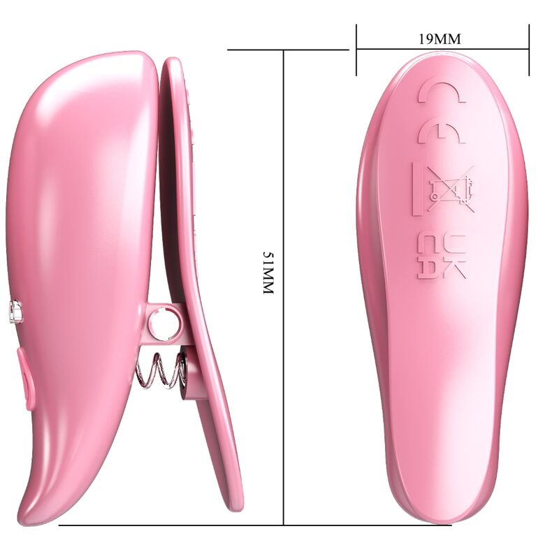 PRETTY LOVE - MORSETTI PER CAPEZZOLI VIBRANTI A FORMA DI FOGLIA ROSA