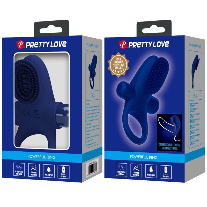PRETTY LOVE - ANELLO PALLE CON VIBRAZIONE BLU