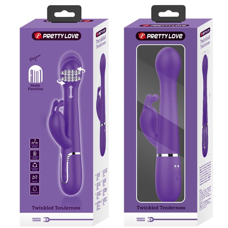 PRETTY LOVE - DEJON RABBIT VIBRATOR 3 IN 1 MULTIFUNKTION LILA