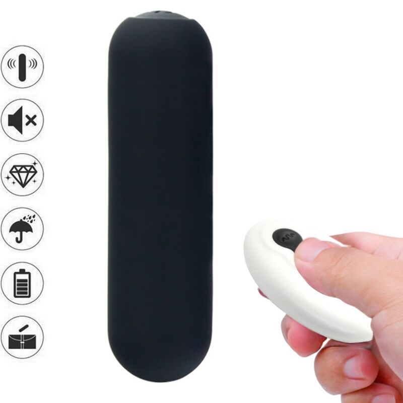 ARMONY - SPLASH JOIE VIBRATORE BULLET SILICONE TELECOMANDO 10 VIBRAZIONI 75 X 19 CM NERO