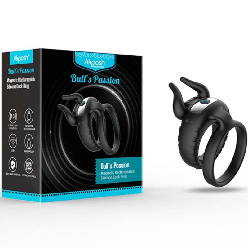 ARMONY - BULL'S PASION RING VIBRATORE 10 VELOCITÀ NERO