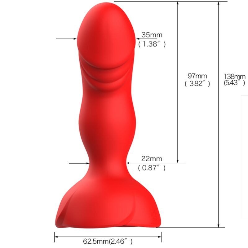 ARMONY - EXTREME A BLOOM ROSE VIBRATOR &amp; ANAL PLUG FERNBEDIENUNG ROT