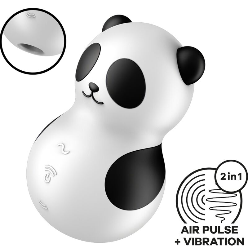 SATISFYER - POCKET PANDA STIMULATOR &amp; VIBRATOR SCHWARZ UND WEISS