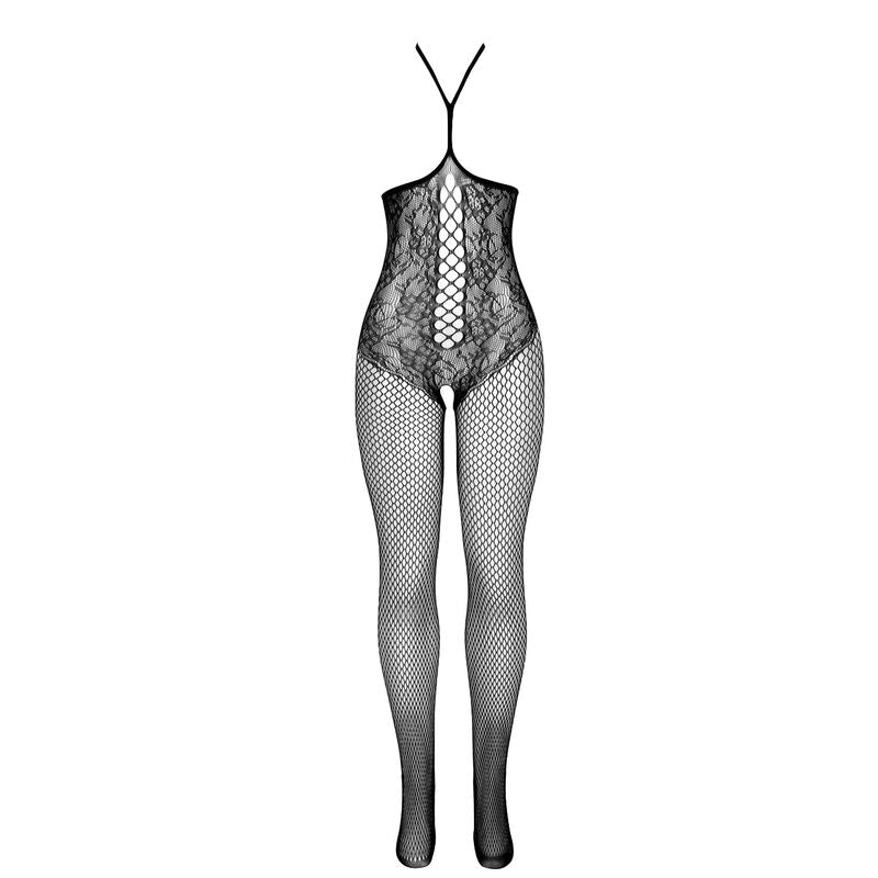 SUBBLIME - 951849 BODYSTOCKING A RETE CON COPPA APERTA E COLLO AL CINTURINO NERO TAGLIA UNICA