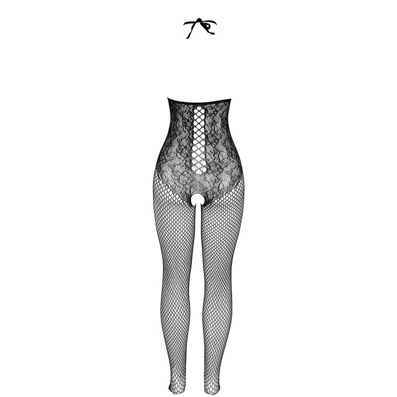 SUBBLIME - 951849 BODYSTOCKING A RETE CON COPPA APERTA E COLLO AL CINTURINO NERO TAGLIA UNICA