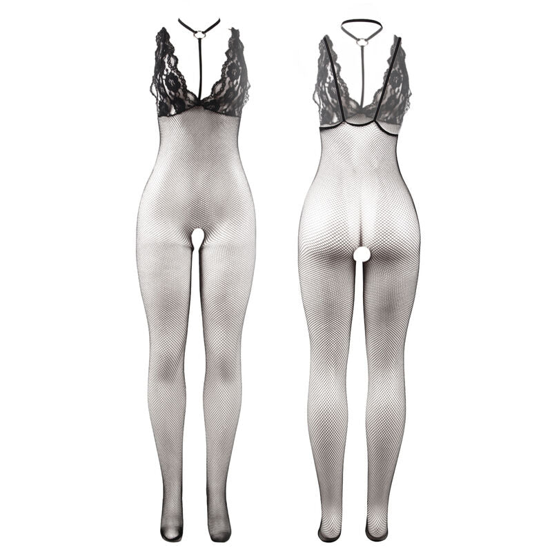 SUBBLIME - 951993 BODYSTOCKING A RETE TRASPARENTE NERO SENZA CAVALLO TAGLIA UNICA