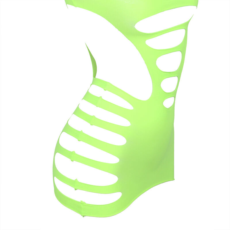 SUBBLIME - 952280 GRÜNES LANGARM-ELASTISCHES NETZKLEID, EINE GRÖSSE