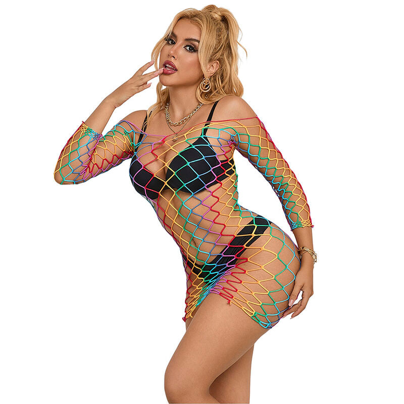 SUBBLIME - 952426 RAINBOW LANGARM NETZKLEID EINE GRÖSSE