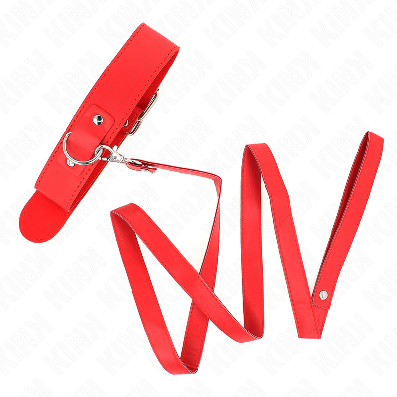 KINK - COLLANA CON CINTURA 116 CM ROSSO CINTURINO REGOLABILE 32-50 CM X 8 CM