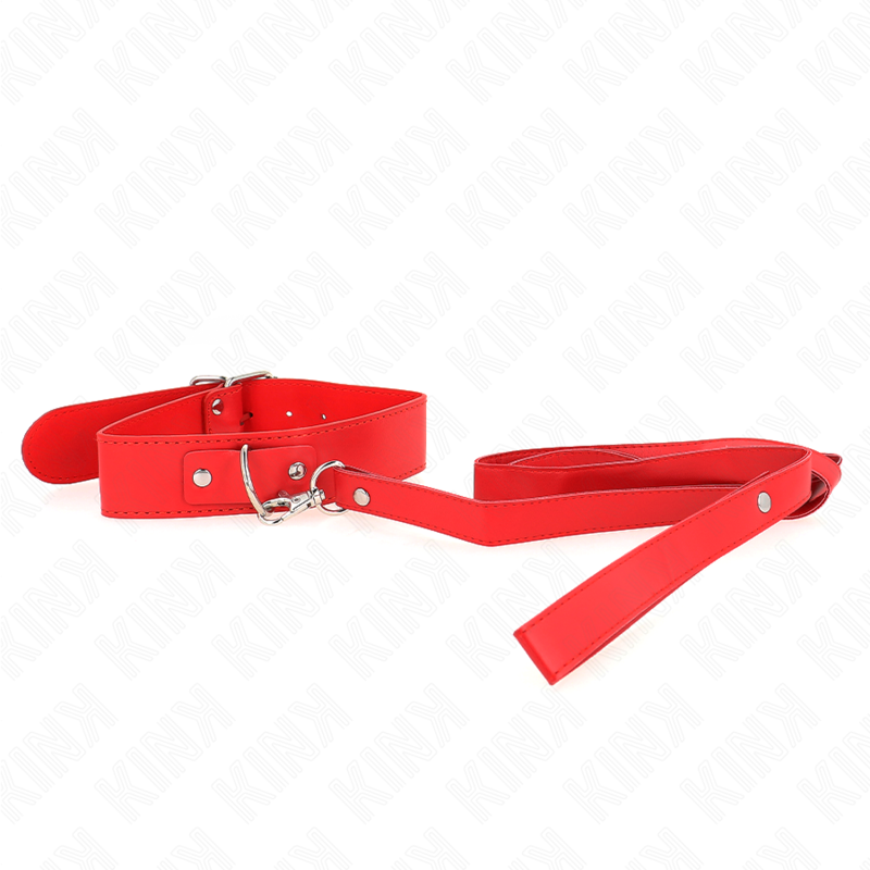 KINK - COLLANA CON CINTURA 116 CM ROSSO CINTURINO REGOLABILE 32-50 CM X 8 CM