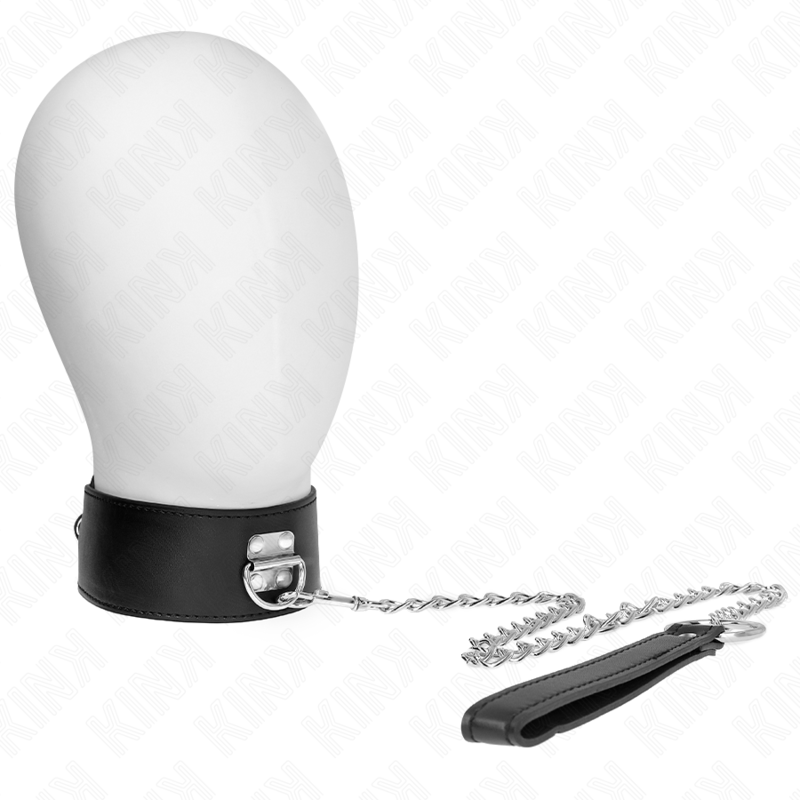 KINK - COLLANA CON CINTURA 65 CM CON CINTURINO NERO LARGO REGOLABILE 33,5-41 CM X 5 CM