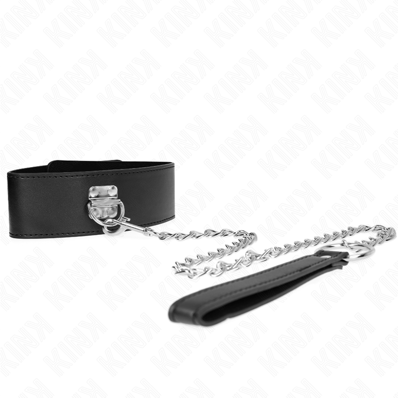 KINK - COLLANA CON CINTURA 65 CM CON CINTURINO NERO LARGO REGOLABILE 33,5-41 CM X 5 CM