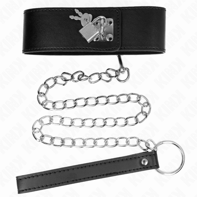 KINK - COLLANA CON CINTURA 65 CM CON CINTURINO NERO LARGO REGOLABILE 33,5-41 CM X 5 CM