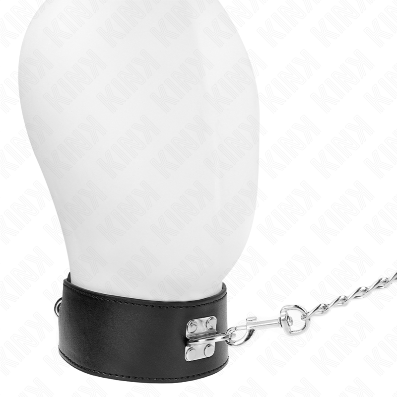 KINK - COLLANA CON CINTURA 65 CM CON CINTURINO NERO LARGO REGOLABILE 33,5-41 CM X 5 CM