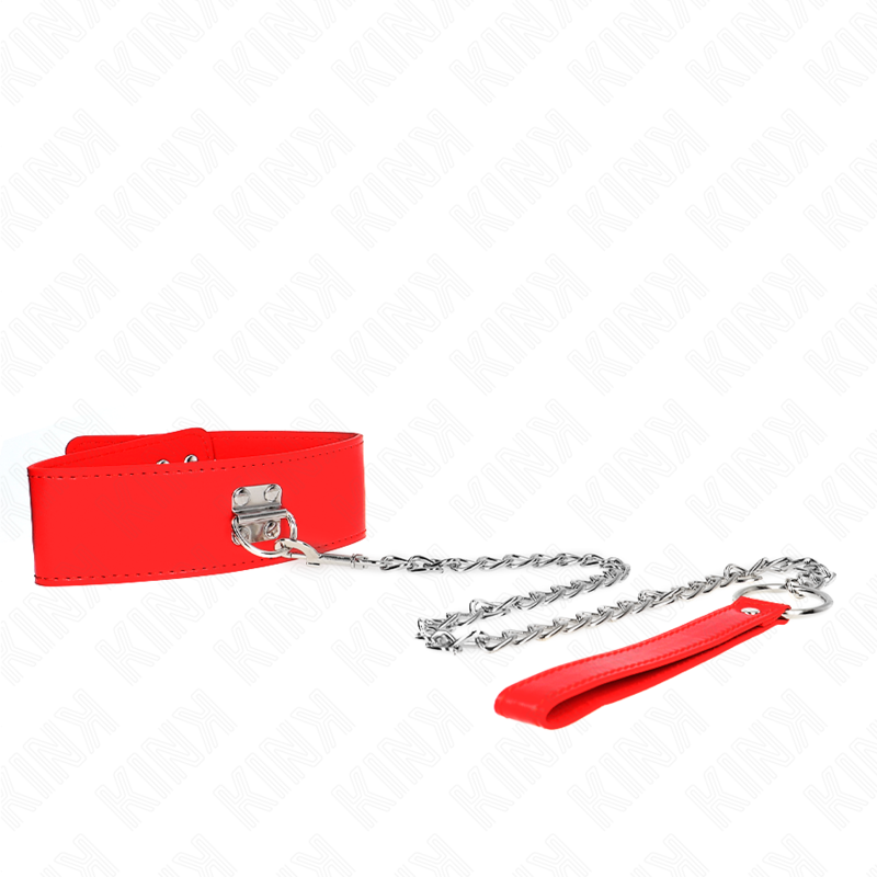KINK - COLLANA CON CINTURA 65 CM CON CINTURINO ROSSO LARGO REGOLABILE 33,5-41 CM X 5 CM