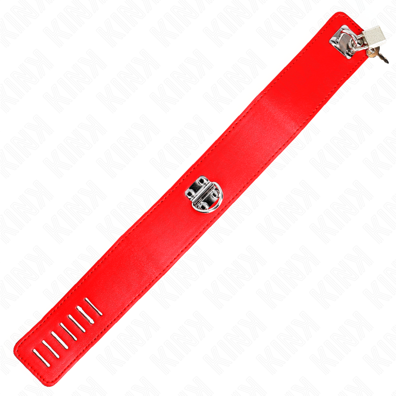 KINK - COLLANA CON CINTURA 65 CM CON CINTURINO ROSSO LARGO REGOLABILE 33,5-41 CM X 5 CM