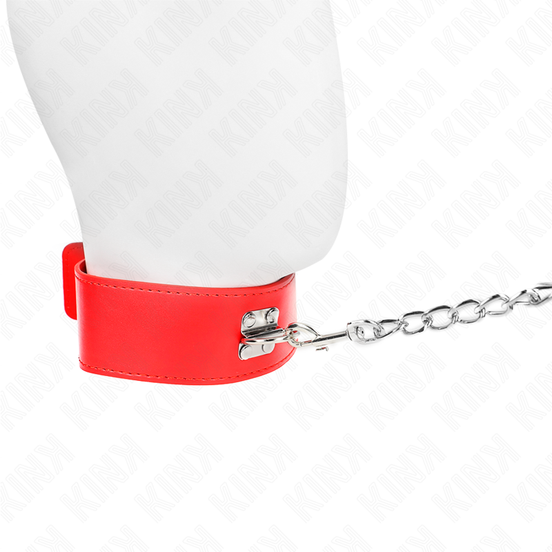 KINK - COLLANA CON CINTURA 65 CM CON CINTURINO ROSSO LARGO REGOLABILE 33,5-41 CM X 5 CM