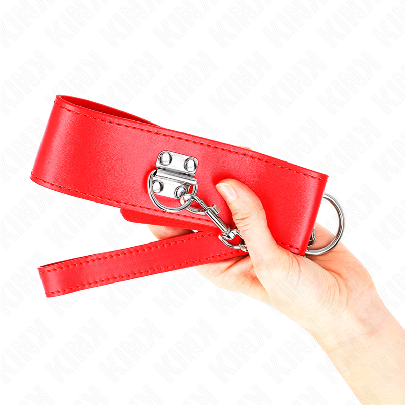 KINK - COLLANA CON CINTURA 65 CM CON CINTURINO ROSSO LARGO REGOLABILE 33,5-41 CM X 5 CM