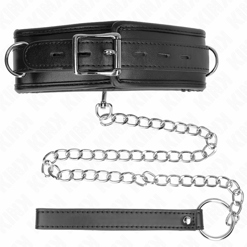 KINK - HALSKETTE MIT SCHWAMM-KUNSTLEDERBAND MODELL 3 VERSTELLBAR 37-54 CM X 3 CM
