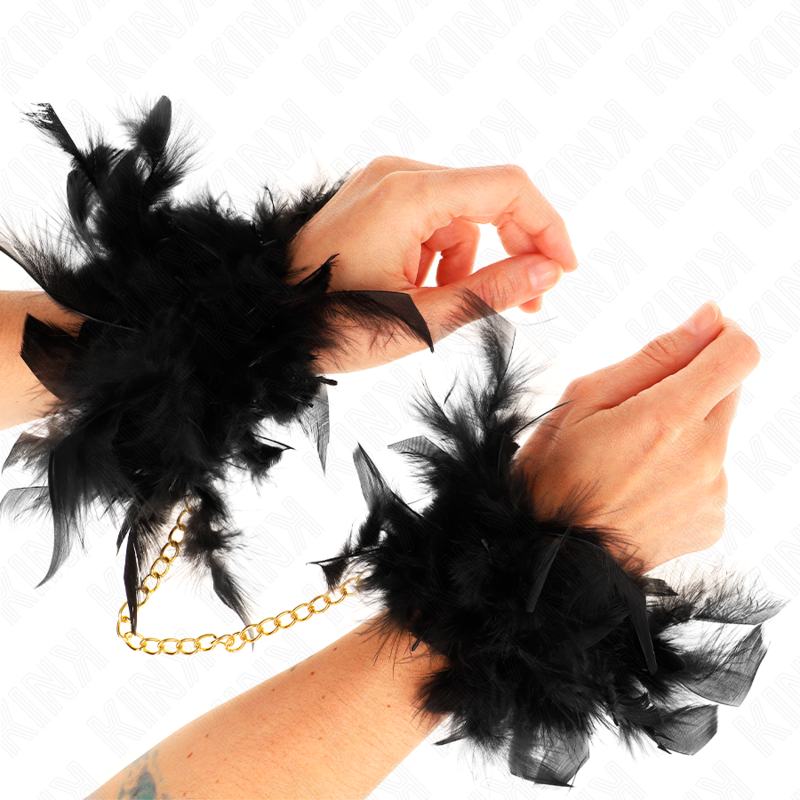 KINK - FEDERHANDSCHELLEN MIT GOLDKETTE MODELL 1