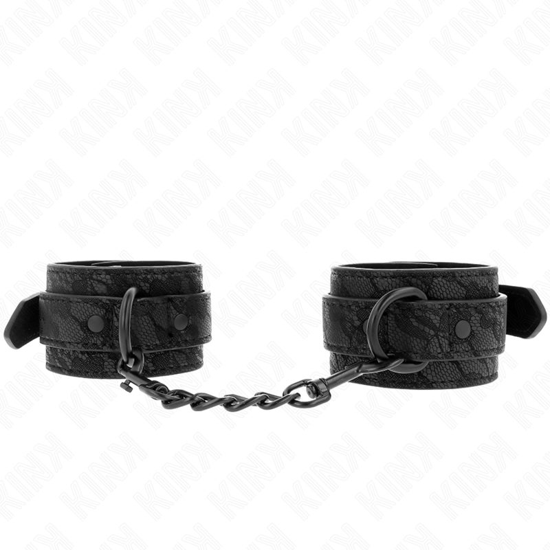 KINK - DUNKLE SPITZENBEZOGENE HANDGELENKMANSCHETTEN VERSTELLBAR SCHWARZ 19-26 CM