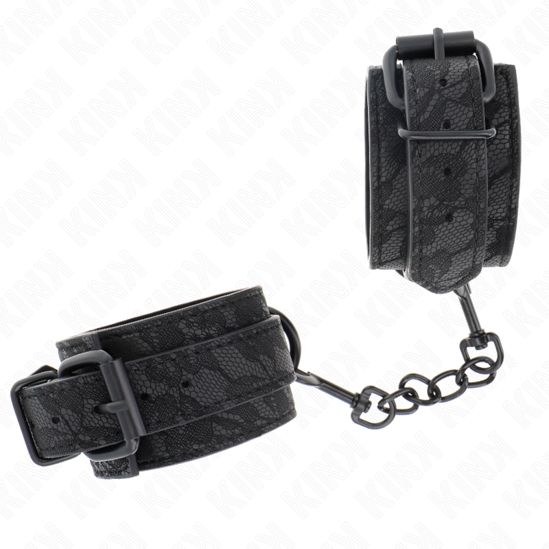 KINK - DUNKLE SPITZENBEZOGENE HANDGELENKMANSCHETTEN VERSTELLBAR SCHWARZ 19-26 CM