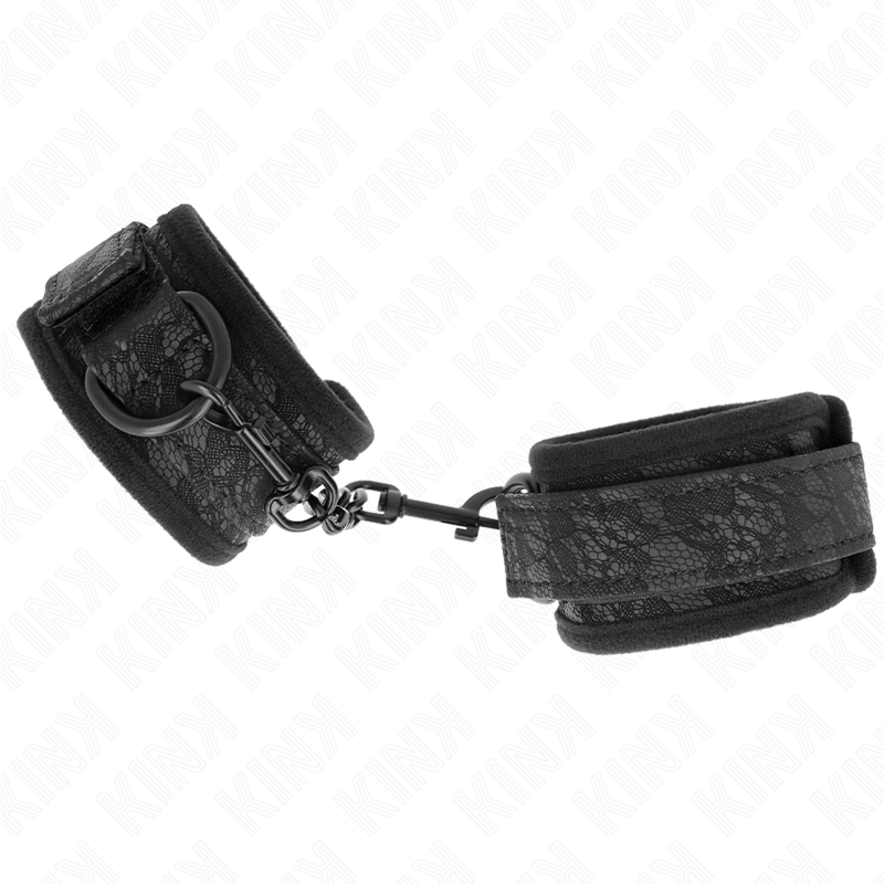 KINK - DUNKLE SPITZENBEZOGENE HANDGELENKMANSCHETTEN NEOPREN VERSTELLBAR SCHWARZ 20-29 CM X 5 CM