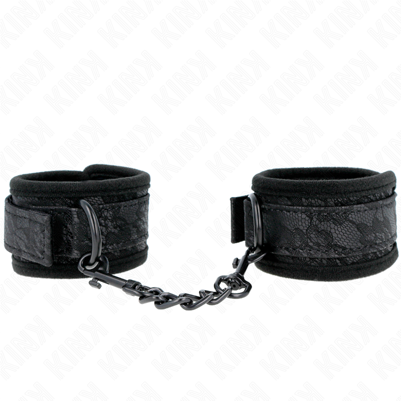 KINK - DUNKLE SPITZENBEZOGENE HANDGELENKMANSCHETTEN NEOPREN VERSTELLBAR SCHWARZ 20-29 CM X 5 CM