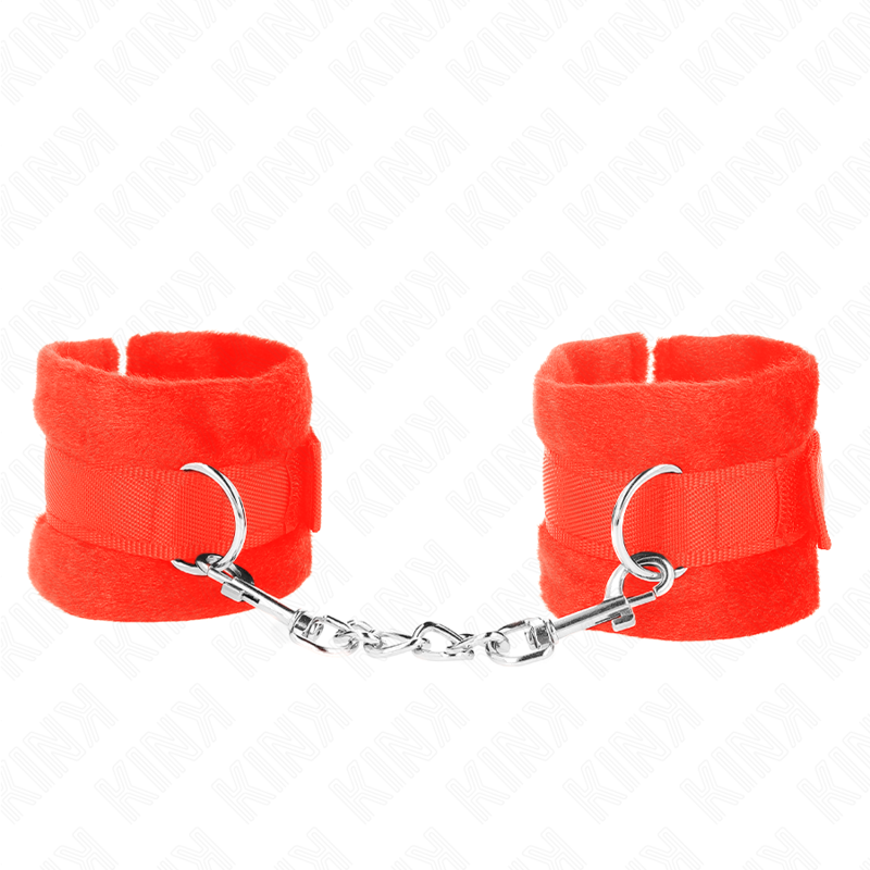 KINK - BEGINNER PELZ HANDFESSELN ROT 30 X 7 CM