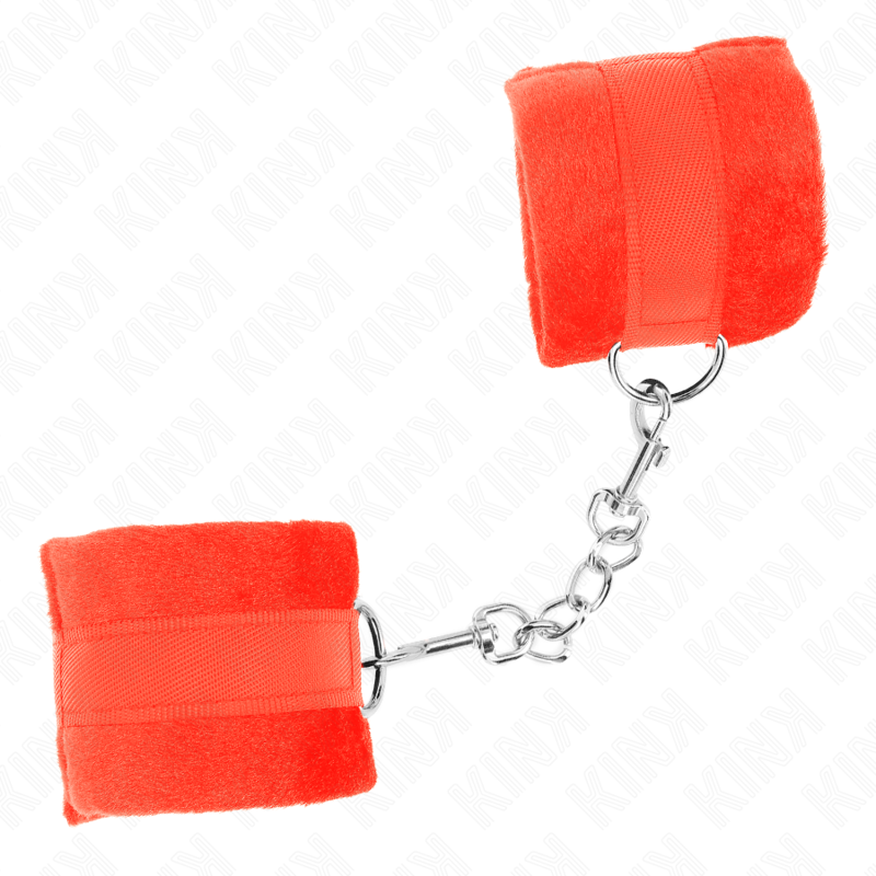 KINK - BEGINNER PELZ HANDFESSELN ROT 30 X 7 CM