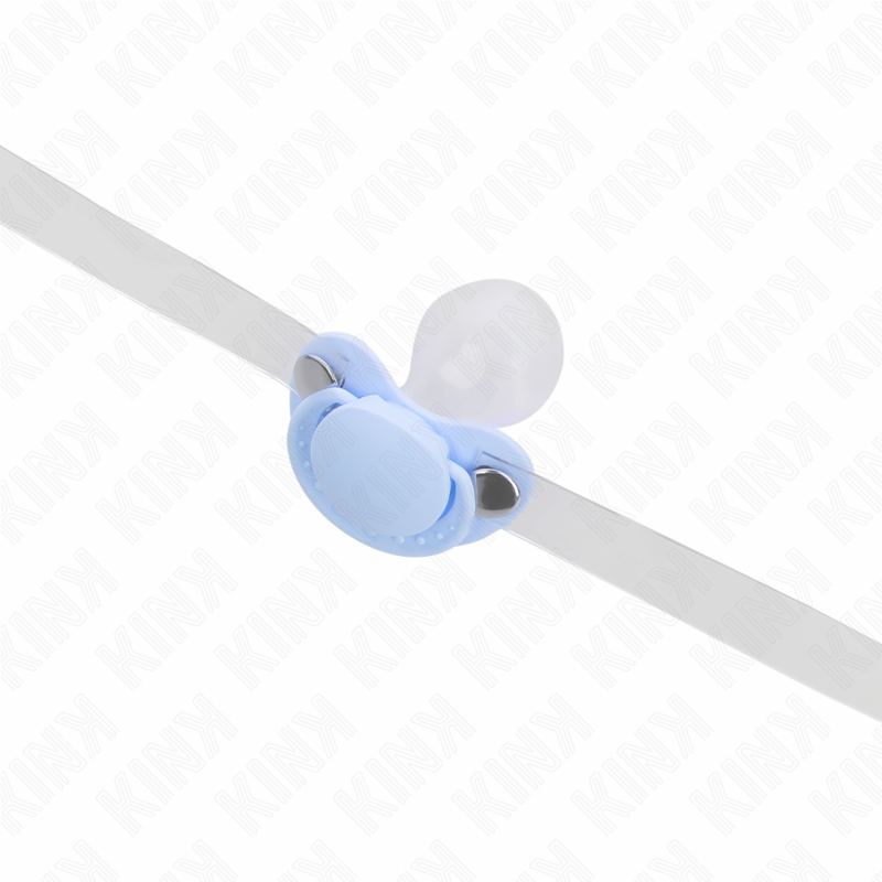 KINK - HELLBLAUER SCHNULLERFÖRMIGER KNEBEL 5,5 x 4 CM VERSTELLBAR 43-60 CM