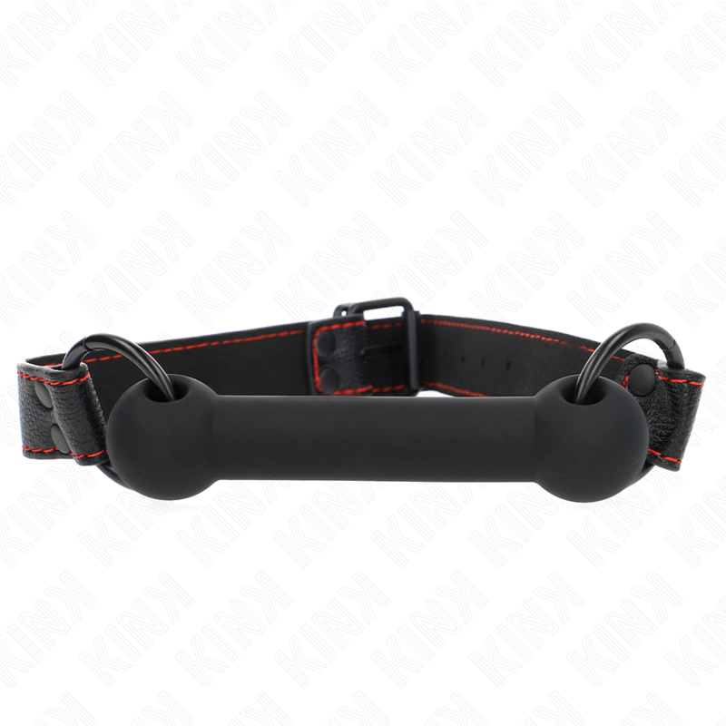 KINK - KNOCHENKNEBEL MIT KUNSTLEDERRIEMEN SCHWARZ VERSTELLBAR 41-57 CM