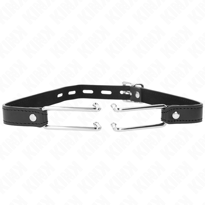 KINK - METALLHAKEN-KNEBEL 11,5 CM MIT KUNSTLEDERRIEMEN VERSTELLBAR 39-58 CM X 2 CM