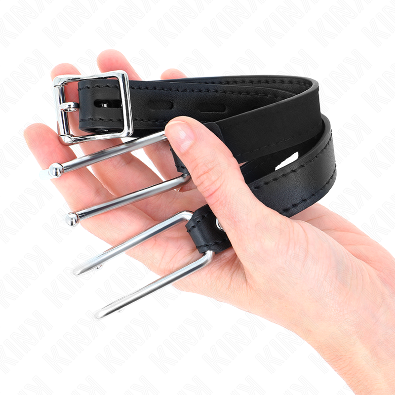 KINK - METALLHAKEN-KNEBEL 11,5 CM MIT KUNSTLEDERRIEMEN VERSTELLBAR 39-58 CM X 2 CM