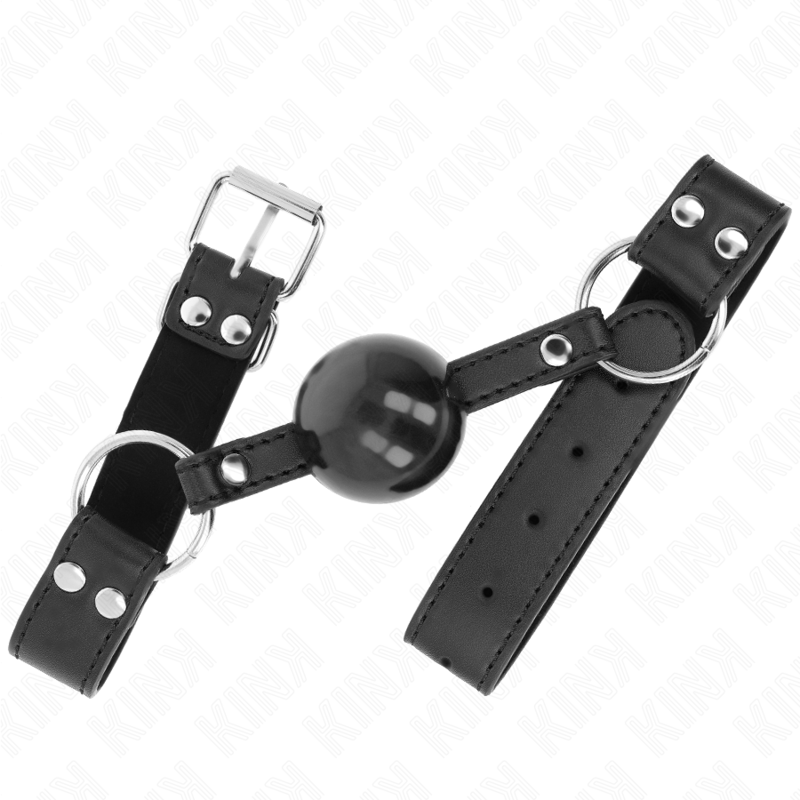 KINK - WEICHER UND FESTER BALL 4 CM KNEBEL MIT KUNSTLEDERBAND 62 x 2,5 CM VERSTELLBAR 42-58 CM