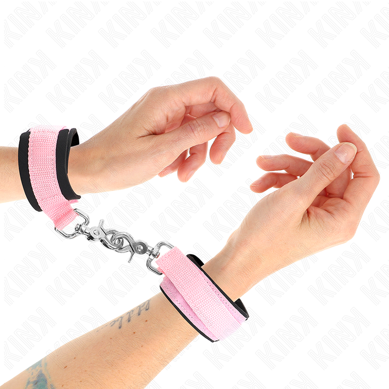 KINK - VERSTELLBARE NEOPREN HANDGELENKFESSELN ROSA VERSTELLBAR 22-34 CM