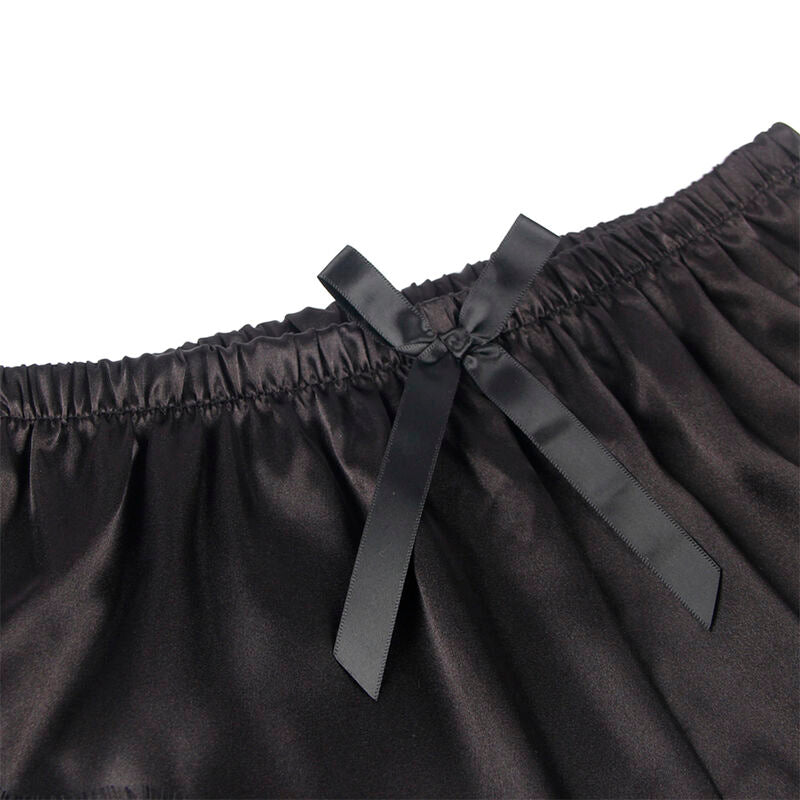 SUBBLIME - 953942 LÄSSIGE SEIDE NACHTHEMD + SPITZENHOSE SCHWARZ L/XL