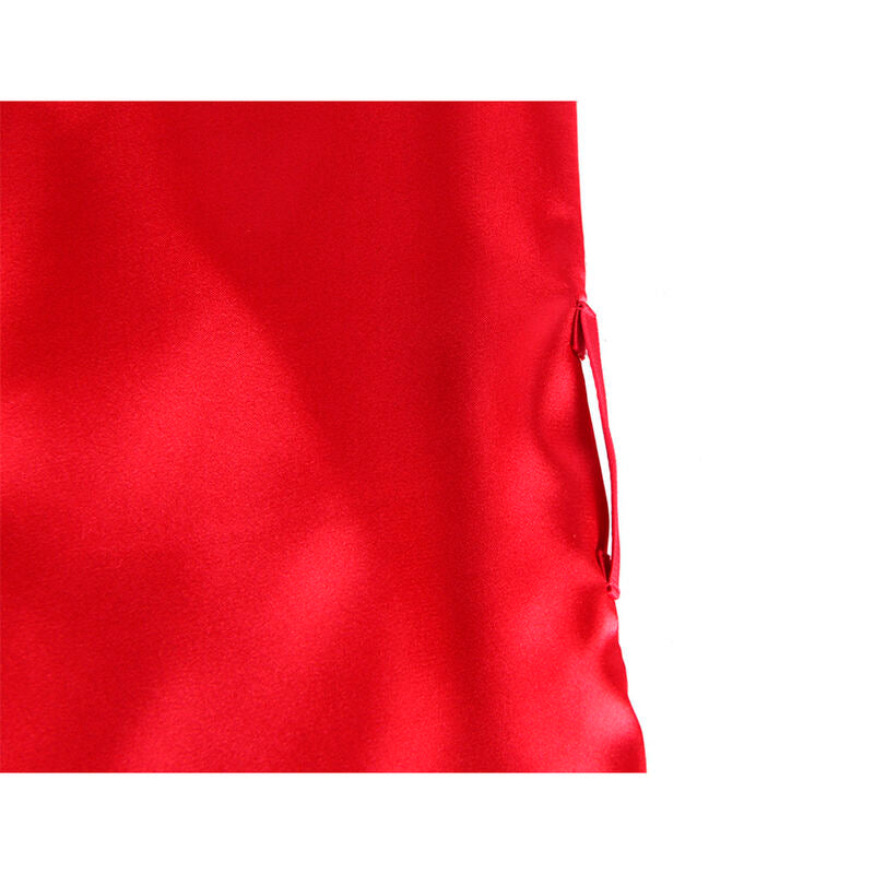 SUBBLIME - 954017 Spitzen-Unterhemd mit transparentem Rücken und String, Rot/Schwarz, S/M