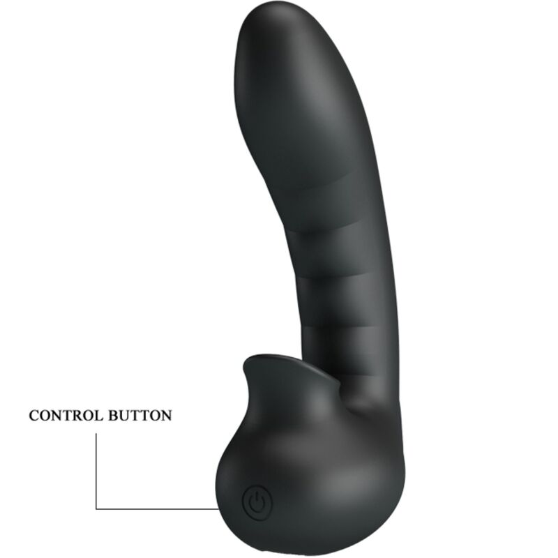 PRETTY LOVE - HOBGOBLIN CUSTODIA VIBRANTE PER DITA 12 VIBRAZIONI + STIMOLATORE CLITORIDEO NERO