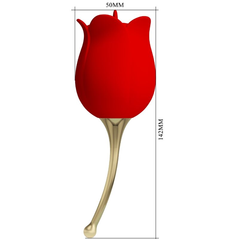 PRETTY LOVE - ROSE LOVER STIMOLATORE CLITORIDEO ROSA 12 VIBRAZIONI ROSSO