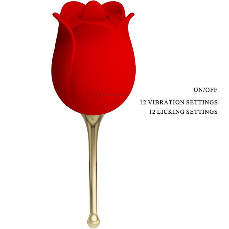 PRETTY LOVE - ROSE LOVER STIMOLATORE CLITORIDEO ROSA 12 VIBRAZIONI ROSSO