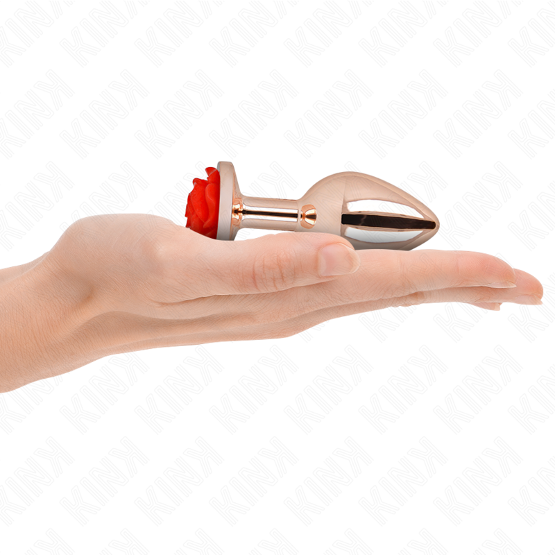 KINK - ROSA GOLD ANAL PLUG MIT ROTER ROSE M