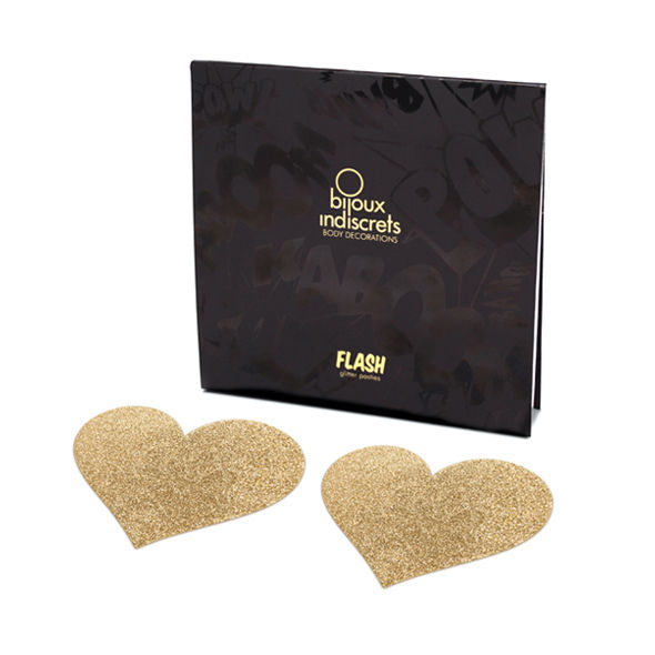 BIJOUX - INDISCRETS FLASH GOLDENE HERZ-NIPPELABDECKUNGEN