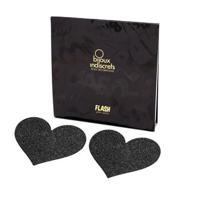 BIJOUX - INDISCRETS FLASH SCHWARZES HERZ-NIPPELKURZ