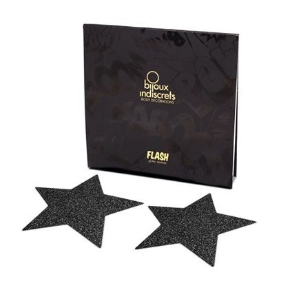 BIJOUX - INDISCRETS CAPPETTE PER CAPEZZOLI FLASH BLACK STAR
