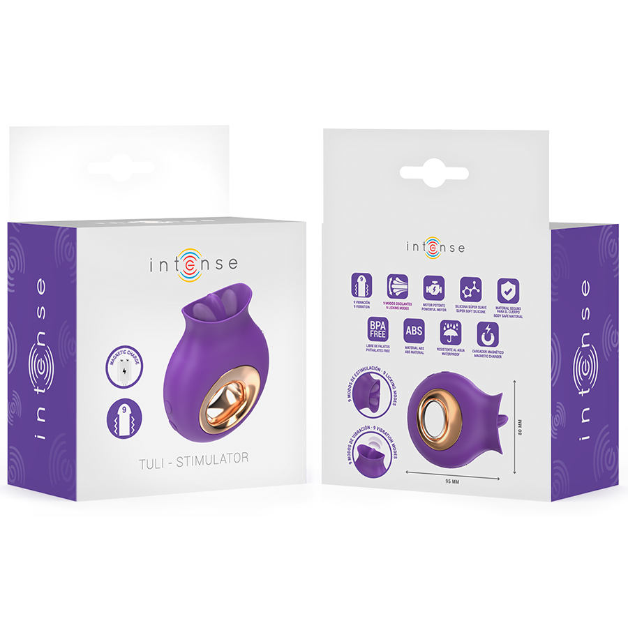 INTENSO - STIMOLATORE CLITORIDEO TULI 9 VIBRAZIONI E 9 OSCILLAZIONI VIOLA