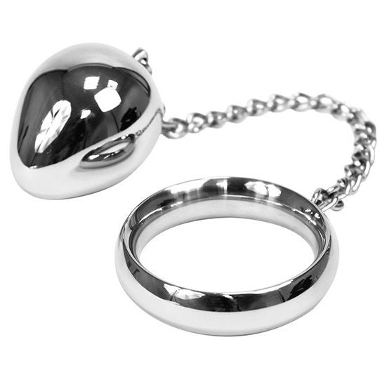 METAL HARD - COCK RING 45MM + KETTE MIT METALLKUGEL